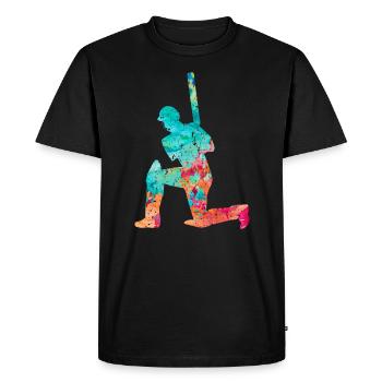 Cricketers in Popart - Men's Premium Organic T-Shirt - black - Front - Nico (187cm)