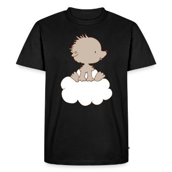 Baby Hedgehog on cloud - Men's Premium Organic T-Shirt - black - Front - Nico (187cm)