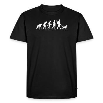 Evolution Hiking With Dog - Men's Premium Organic T-Shirt - black - Front - Nico (187cm)