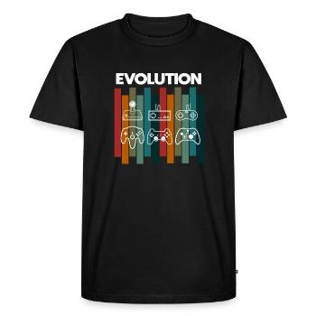 Rétro évolution gamer nerd drôle disant - T-shirt Premium bio Homme - noir - Devant - Nico (187cm)