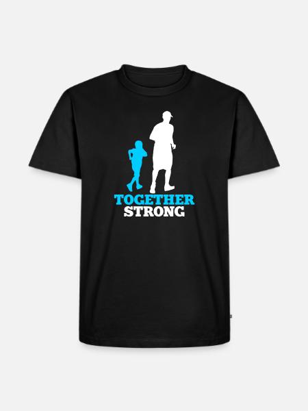 Vader zoon sport jogging team - Mannen Premium Bio T-shirt - zwart