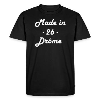 Made in Drôme - T-shirt Premium bio Homme - noir - Devant - Nico (187cm)