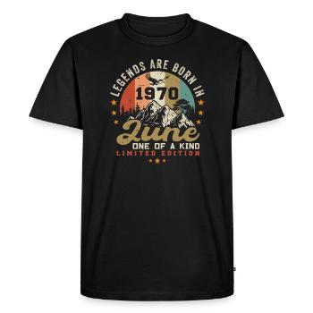Juin 1970 anniversaire Juin 1970 Juin - T-shirt Premium bio Homme - noir - Devant - Nico (187cm)