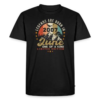 Juin 2007 Anniversaire Juni 2007 Juni - T-shirt Premium bio Homme - noir - Devant - Nico (187cm)