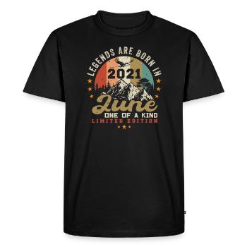 Juin 2021 Anniversaire Juni 2021 Juni - T-shirt Premium bio Homme - noir - Devant - Nico (187cm)