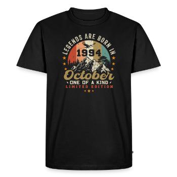 Octobre 1994 - Anniversaire en Octobre 1994 - T-shirt Premium bio Homme - noir - Devant - Nico (187cm)