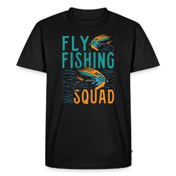 Escouade de pêche à la mouche drôle disant pêcheur - T-shirt Premium bio Homme - noir - Devant - Nico (187cm)