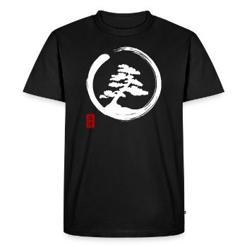 Cercle de bonsaïs Enso Zen Méditation Japon Art - T-shirt Premium bio Homme - noir - Devant - Nico (187cm)