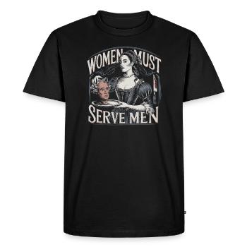Women must serve men - Men's Premium Organic T-Shirt - black - Front - Nico (187cm)