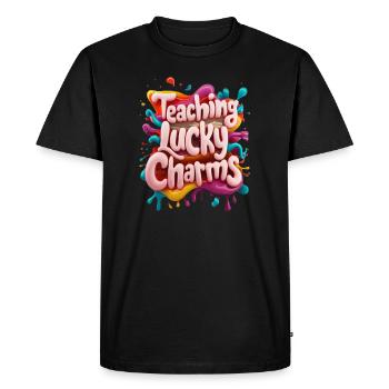 Teaching Lucky Charms Teacher St. Patrick's Day - Men's Premium Organic T-Shirt - black - Front - Nico (187cm)