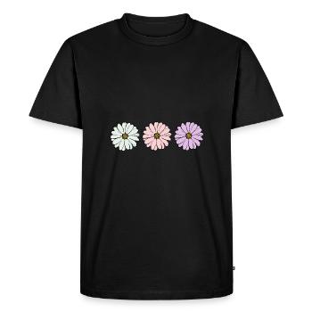 Fleur fleur pastel fleurs fleurs pastel lilas - T-shirt Premium bio Homme - noir - Devant - Nico (187cm)