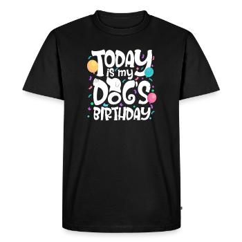 Aujourd’hui, c’est l’anniversaire de mon chien - T-shirt Premium bio Homme - noir - Devant - Nico (187cm)
