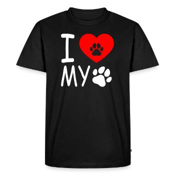 J’aime mon chien - T-shirt Premium bio Homme - noir - Devant - Nico (187cm)