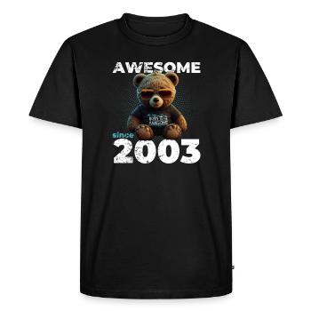 21st Birthday Original 2003 Vintage 2003 Bear Cute - Men's Premium Organic T-Shirt - black - Front - Nico (187cm)
