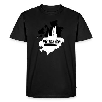 Fribourg Cathedrale - T-shirt Premium bio Homme - noir - Devant - Nico (187cm)