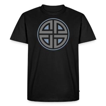 Bouclier noeud, noeud celtique symbole de protection Thor - T-shirt Premium bio Homme - noir - Devant - Nico (187cm)
