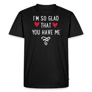 love - Men's Premium Organic T-Shirt - black - Front - Nico (187cm)