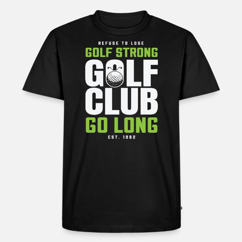 Golf 03 - Männer Premium Bio T-Shirt - Schwarz