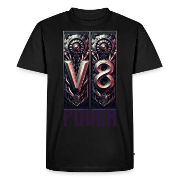 Puissance du V8 - T-shirt Premium bio Homme - noir - Devant - Nico (187cm)
