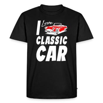 J’aime les voitures classiques - T-shirt Premium bio Homme - noir - Devant - Nico (187cm)