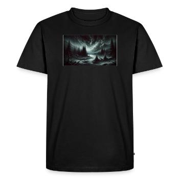 Mysterious forest - Men's Premium Organic T-Shirt - black - Front - Nico (187cm)