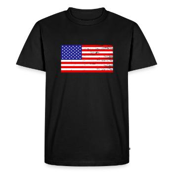 Drapeau de l’Amérique des États-Unis Drapeau - T-shirt Premium bio Homme - noir - Devant - Nico (187cm)