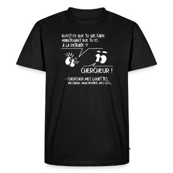 Retraite humour pot de départ retraité retraitée - T-shirt Premium bio Homme - noir - Devant - Nico (187cm)