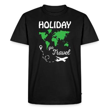 Holiday Go Travel - Men's Premium Organic T-Shirt - black - Front - Nico (187cm)