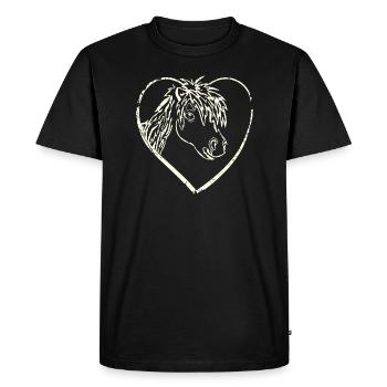 Cœur de cheval - T-shirt Premium bio Homme - noir - Devant - Nico (187cm)