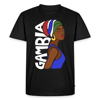 Gambie - T-shirt Premium bio Homme - noir - Devant - Nico (187cm)