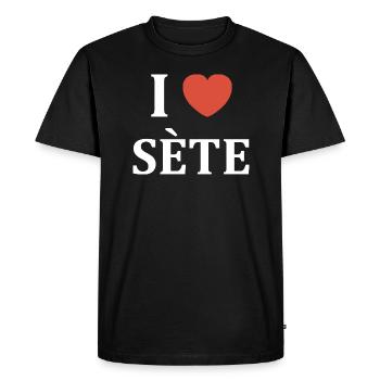 i love Sète - T-shirt Premium bio Homme - noir - Devant - Nico (187cm)