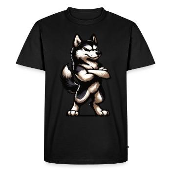 Husky Husky Propriétaire Husky Propriétaire Husky Propriétaire Husky Lovers - T-shirt Premium bio Homme - noir - Devant - Nico (187cm)