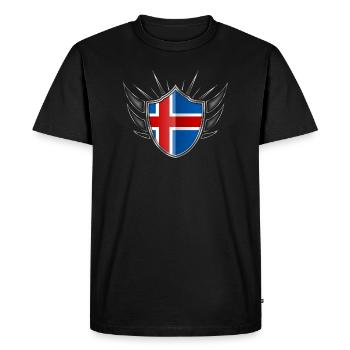 manteau Islande drapeau des bras d'argent 013 - T-shirt Premium bio Homme - noir - Devant - Nico (187cm)