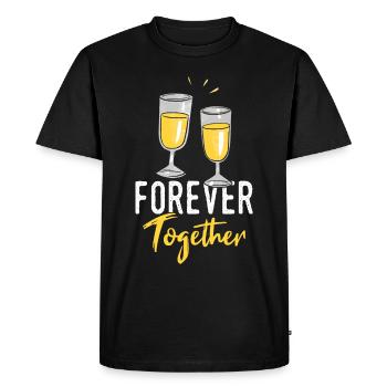Twin siblings party with glass - Men's Premium Organic T-Shirt - black - Front - Nico (187cm)