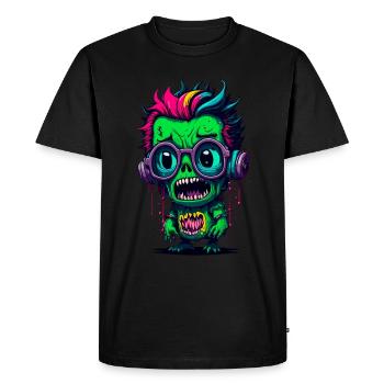 Zombie cool coloré - T-shirt Premium bio Homme - noir - Devant - Nico (187cm)