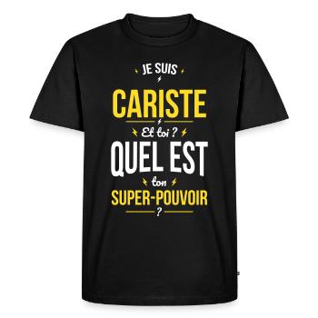 Je suis cariste - Super-pouvoir - T-shirt Premium bio Homme - noir - Devant - Nico (187cm)
