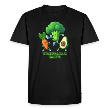 Vegetable Gang Vegan Funny Graphic - Men's Premium Organic T-Shirt - black - Front - Nico (187cm)