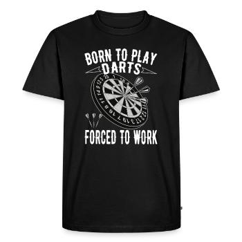 Born to play darts - Men's Premium Organic T-Shirt - black - Front - Nico (187cm)