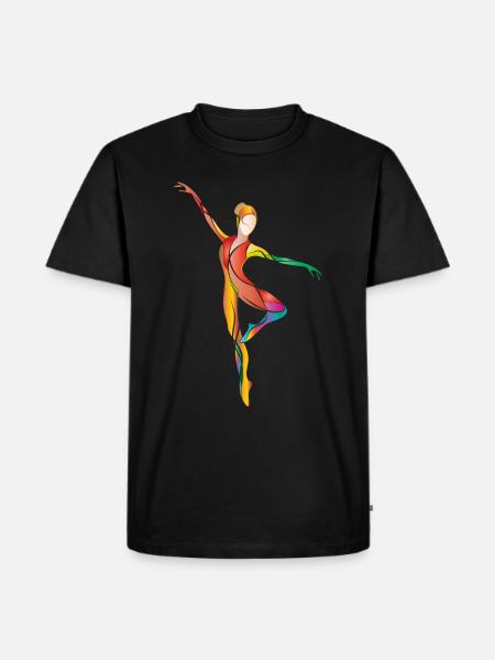 ballerine dansante aux couleurs vives - T-shirt Premium bio Homme - noir