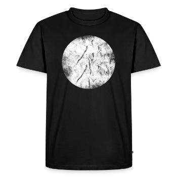 cercle blanc I grunge Géométrie forme ronde - T-shirt Premium bio Homme - noir - Devant - Nico (187cm)