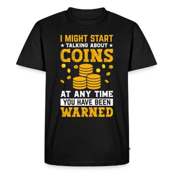 Les collectionneurs de pièces ne parlent que de pièces - T-shirt Premium bio Homme - noir - Devant - Nico (187cm)