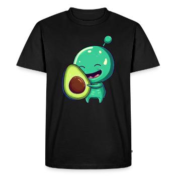 Green Alien Avocado: Exotic Fusion - Men's Premium Organic T-Shirt - black - Front - Nico (187cm)