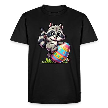 Easter Raccoon Easter Egg - Men's Premium Organic T-Shirt - black - Front - Nico (187cm)