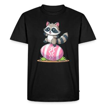 Easter Raccoon Easter Egg - Men's Premium Organic T-Shirt - black - Front - Nico (187cm)