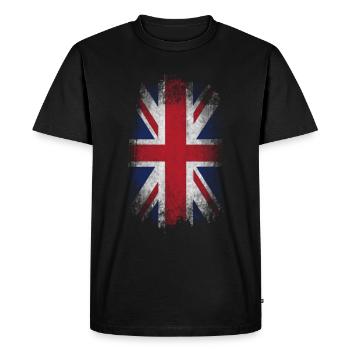 Usé drapeau du Royaume-Uni - T-shirt Premium bio Homme - noir - Devant - Nico (187cm)