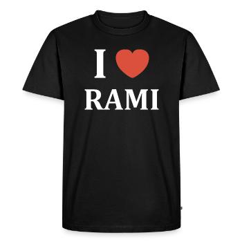 i love rami - T-shirt Premium bio Homme - noir - Devant - Nico (187cm)