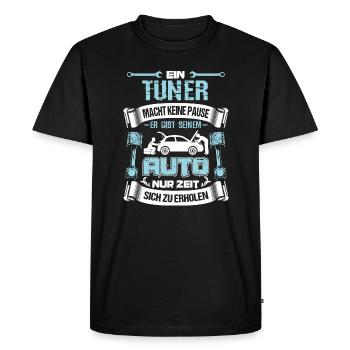 Tuner Auto Pause, lustiges Tuning Shirt Tunershirt - Männer Premium Bio T-Shirt - Schwarz - Vorne - Nico (187cm)