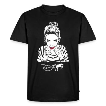 Colt Tattoo Lips - Men's Premium Organic T-Shirt - black - Front - Nico (187cm)