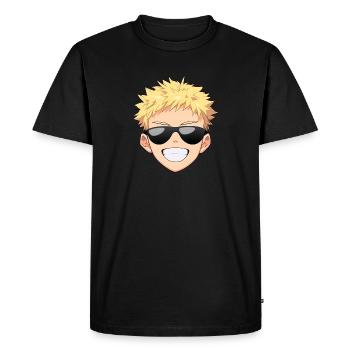 Cool Anime Face Emoji - Chemise Anime - T-shirt Premium bio Homme - noir - Devant - Nico (187cm)