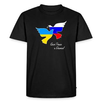 Peace - Ukraine Russia Peace Doves of Peace - Men's Premium Organic T-Shirt - black - Front - Nico (187cm)